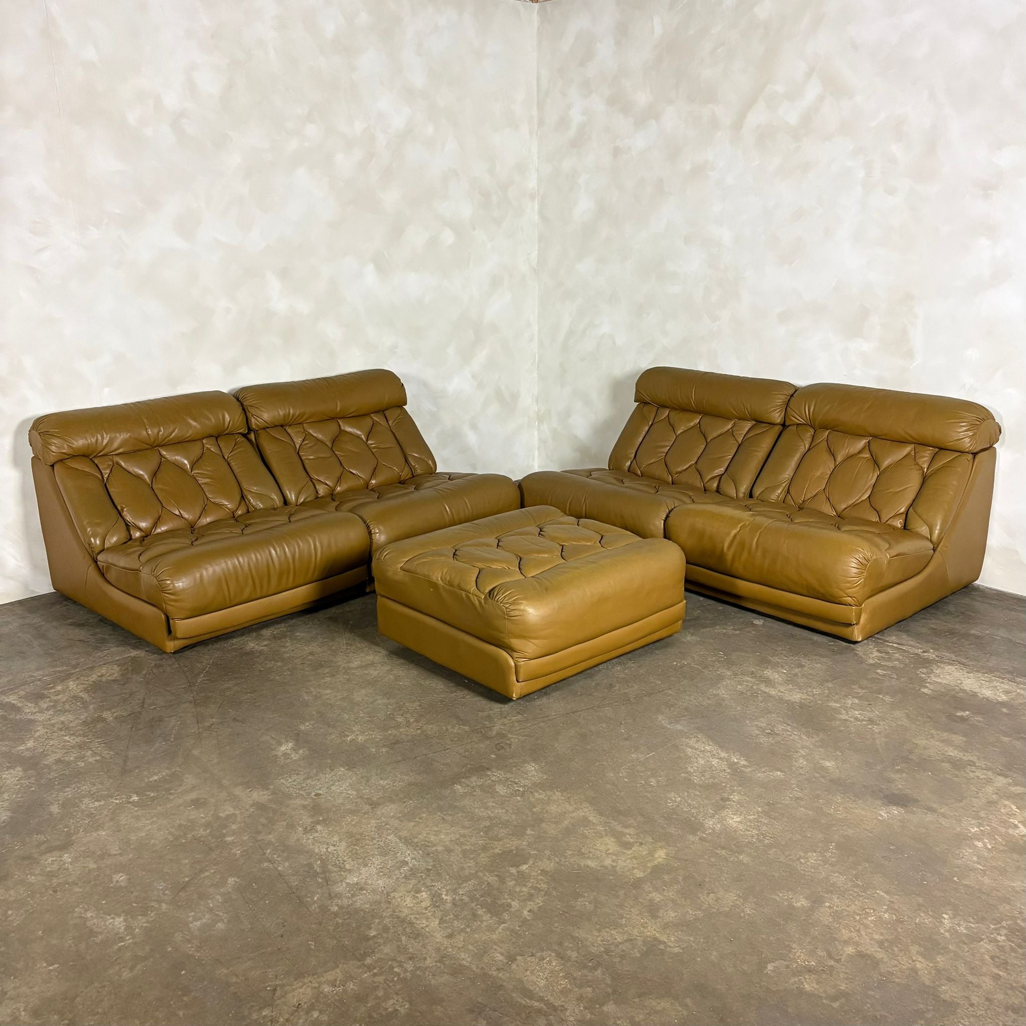 Tetrad Nucleus Leather Armchairs/Sofa Lounge Suite Mid Century Vintage Retro MCM