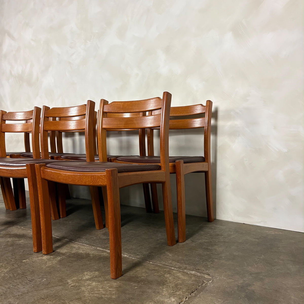Set Of Eight 1970s Danish Teak Dining Chairs By Dyrlund Mid Century Vintage Retro MCM