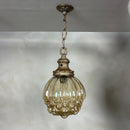 Pair Of Amber Bubble Glass Pendant Lights By Helena Tynell For Glashütte Limburg Mid Century Vintage Retro MCM