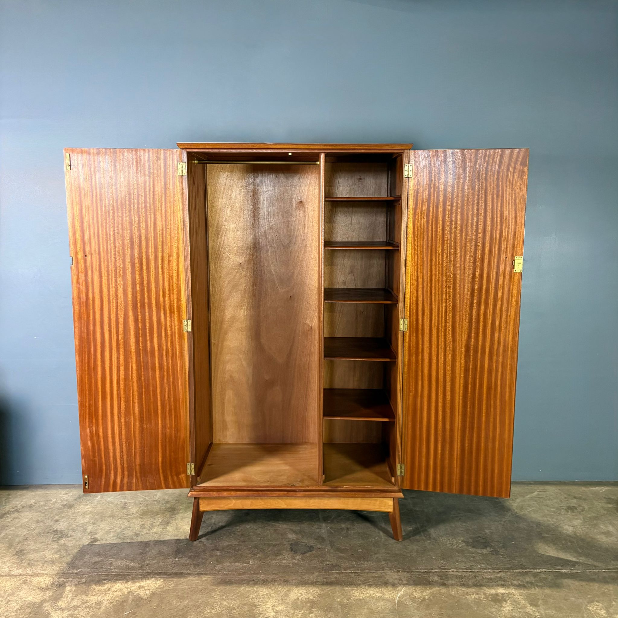 SOLD Alfred Cox Walnut Wardrobe Mid Century Vintage Retro MCM