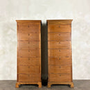 Pair Of Antique Edwardian Tall Cabinets/Bookcases/Haberdashery Storage Drawers
