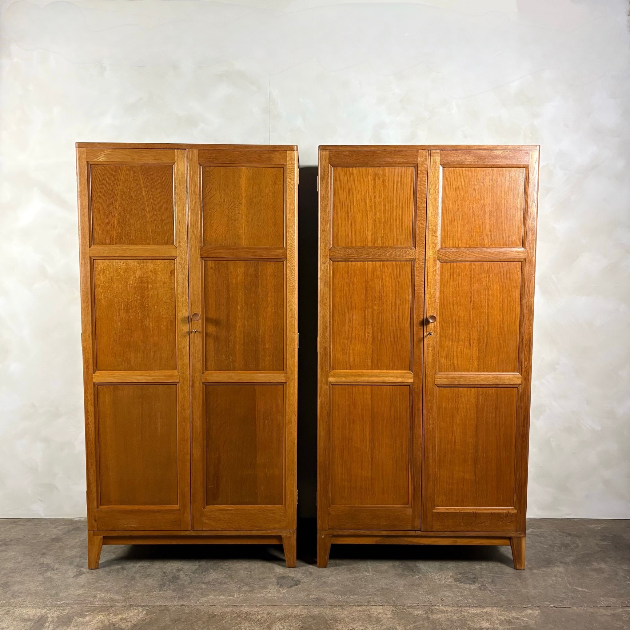 Pair Of Matching Wardrobes Oak Heals Gordon Russell Style Mid Century Vintage Retro MCM