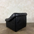 SOLD Black Leather Armchair Mid Century Vintage Retro MCM