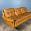 SOLD Mid Century Danish Svend Skipper Three Seater Sofa Cognac Leather Vintage Retro MCM