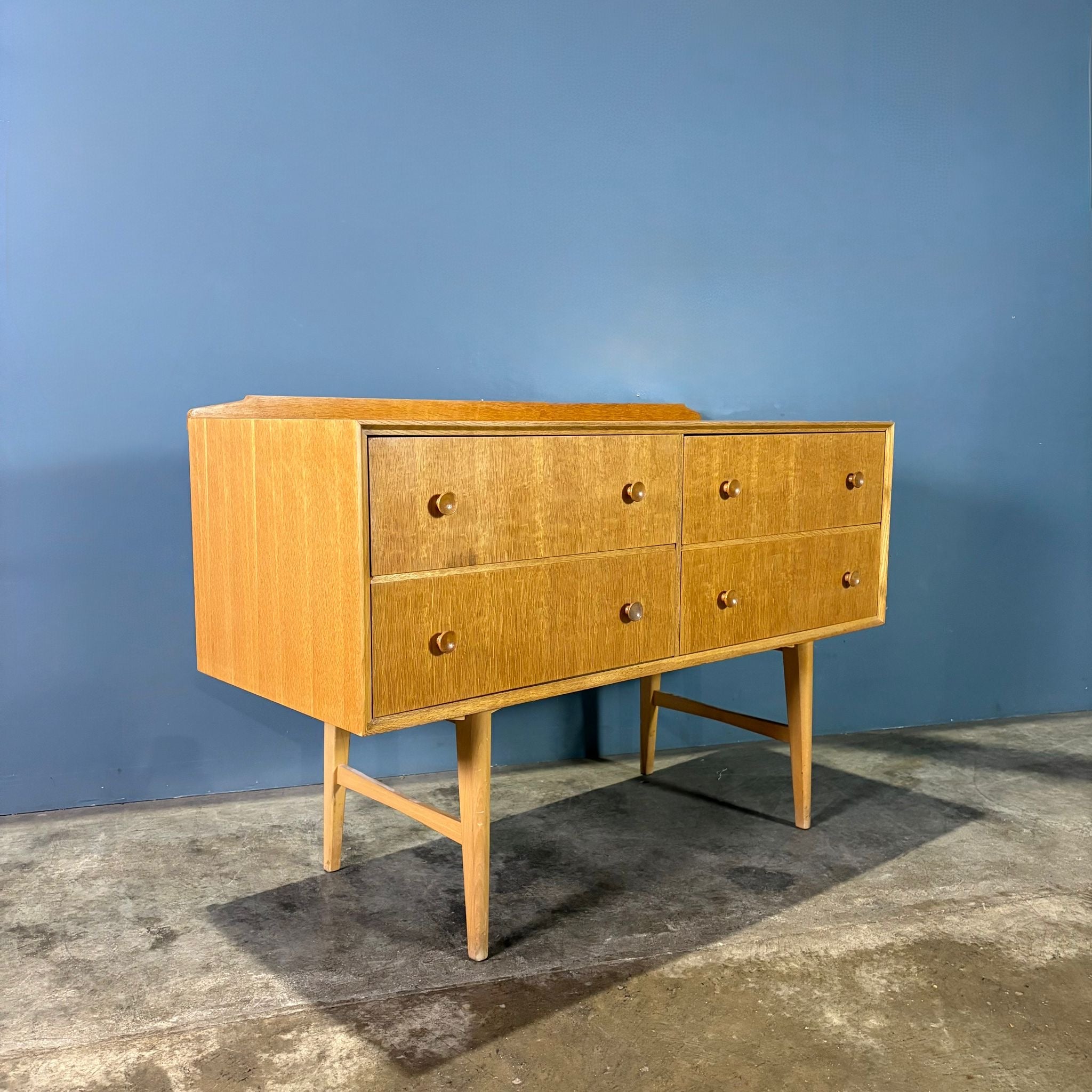 Meredew Oak Sideboard/Chest Of Drawers Mid Century Vintage Retro MCM