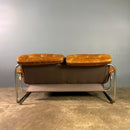 SOLD Two Seater Borkum Sofa By Johan Bertil Häggström Brown Leather Ikea Mid Century Vintage Retro MCM