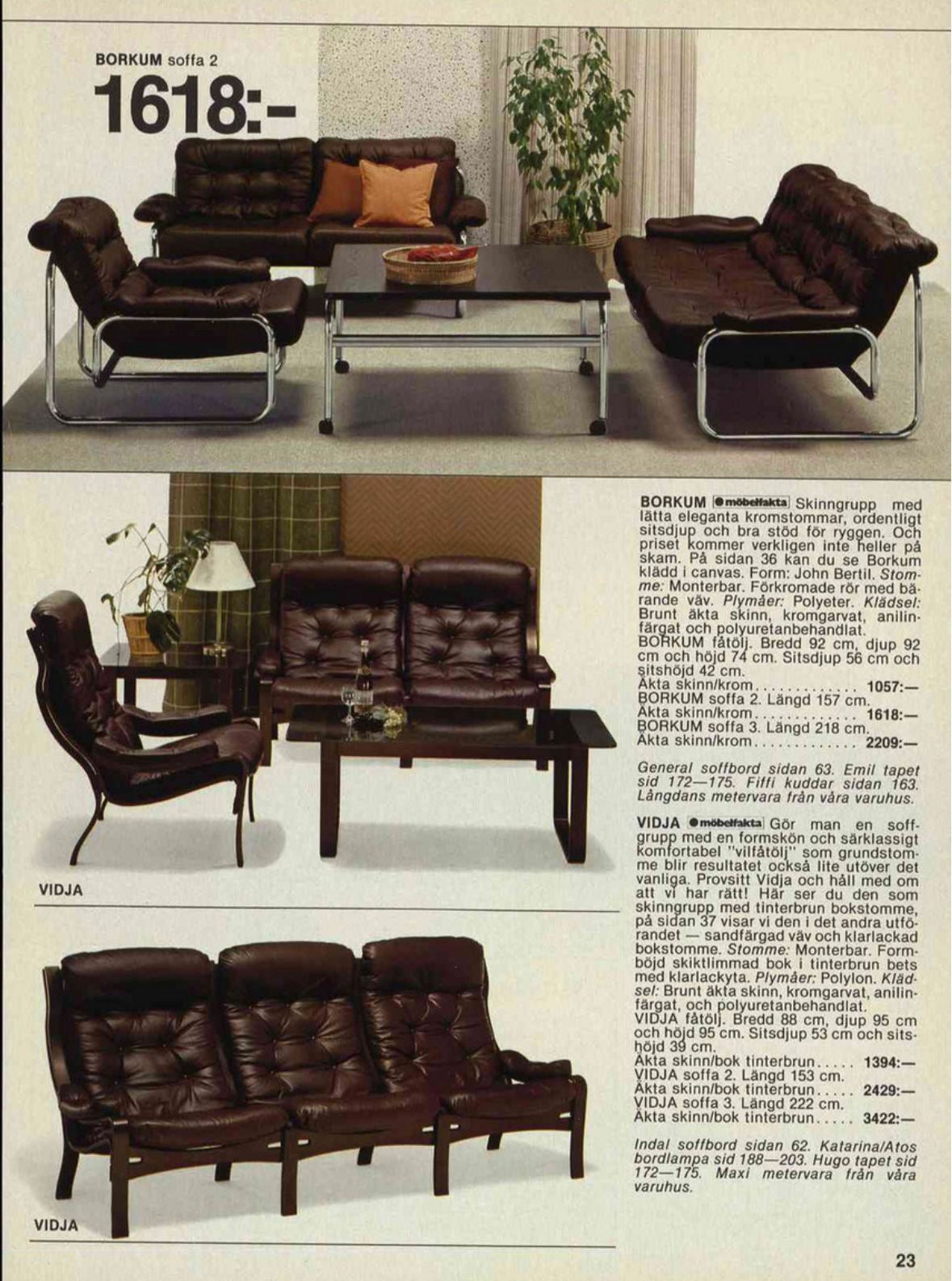 SOLD Two Seater Borkum Sofa By Johan Bertil Häggström Brown Leather Ikea Mid Century Vintage Retro MCM