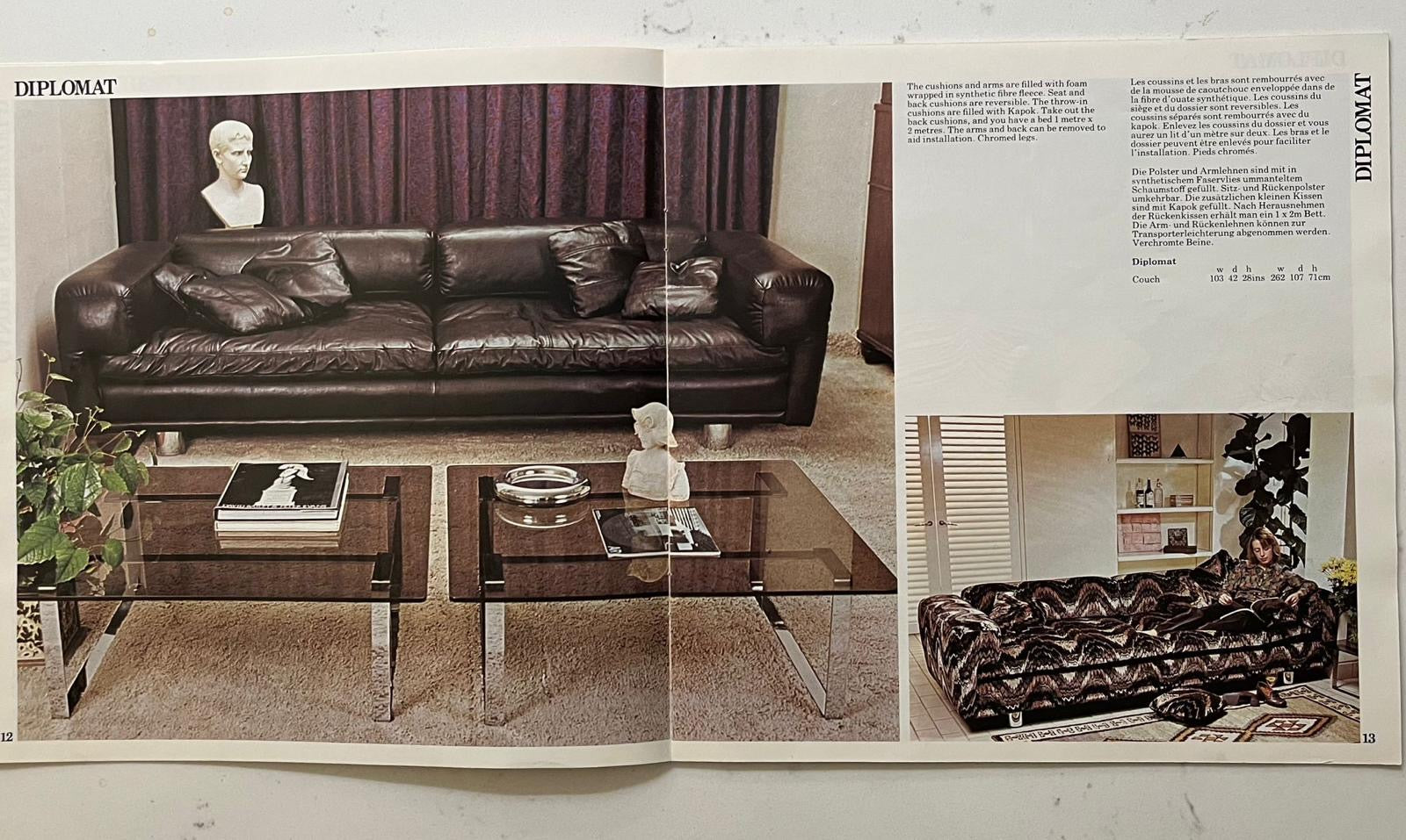 Howard Keith Original Diplomat Three Seater Sofa By HK London Diplomat Mid Century Vintage Retro MCM