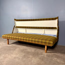 Hans Wegner Style Green Chequered Sofa Bed Daybed Mid Century Vintage Retro MCM