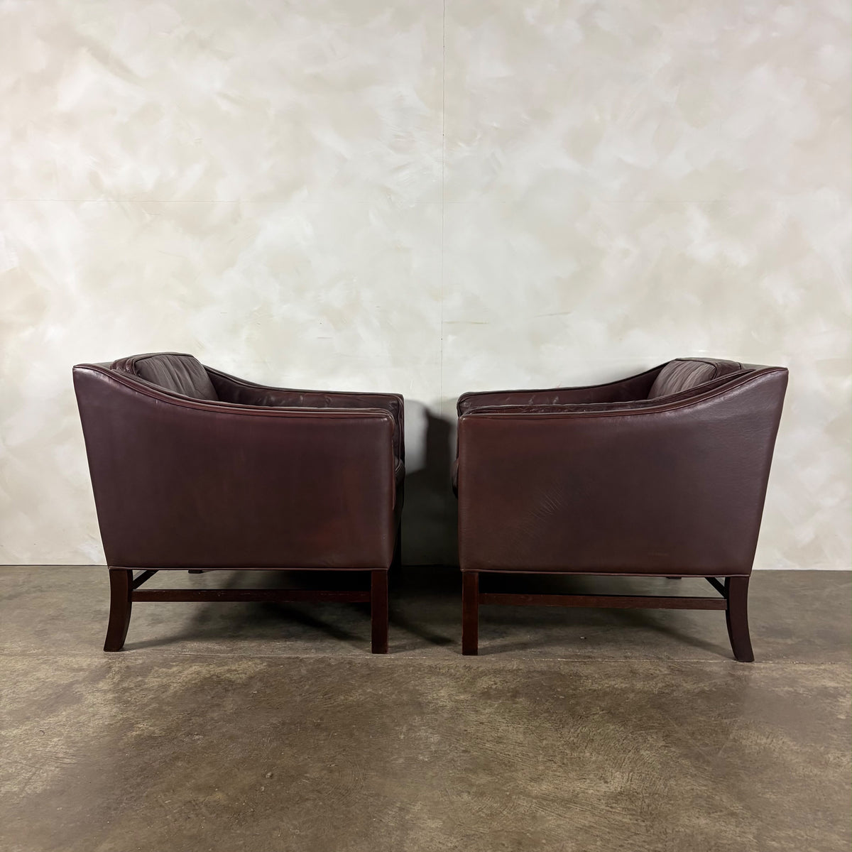 Pair Of Georg Thams Leather Armchairs Grant Møbelfabrik Denmark 1970s Mid Century Vintage Retro MCM