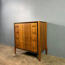 Mid Century Teak & Black Chest Of Drawers/Tall Boy Vintage Retro MCM