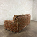1980s Three Seater Geometric Patterned Sofa & Footstool Post Modern Mid Century Vintage Retro MCM