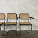 Four Black Cane Rattan Marcel Breuer Cesca Dining Chairs Mid Century Vintage Retro MCM