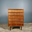 SOLD Mid Century Teak Tall Boy Chest Of Drawers By Hanjberg Møbelfabrik