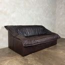 Dark Brown Italian Post Modern Leather Imbottiti Wilma Three Seater Sofa Mid Century Vintage Retro MCM