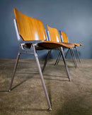 Set Of Three DSC 106 Stacking Dining Chairs Giancarlo Piretti Castelli Mid Century Vintage Retro MCM