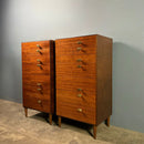 Pair Of Meredew Chest Of Drawers/Tall Boys/Dressers Mid Century Vintage Retro MCM