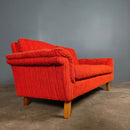 SOLD Orange Wool Swedish Two Seater Sofa Mid Century Vintage Retro MCM