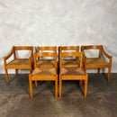 Set Of Six Carimate Rush & Beech Dining Chairs  Vico Magistretti Cassina Habitat Mid Century Vintage Retro MCM
