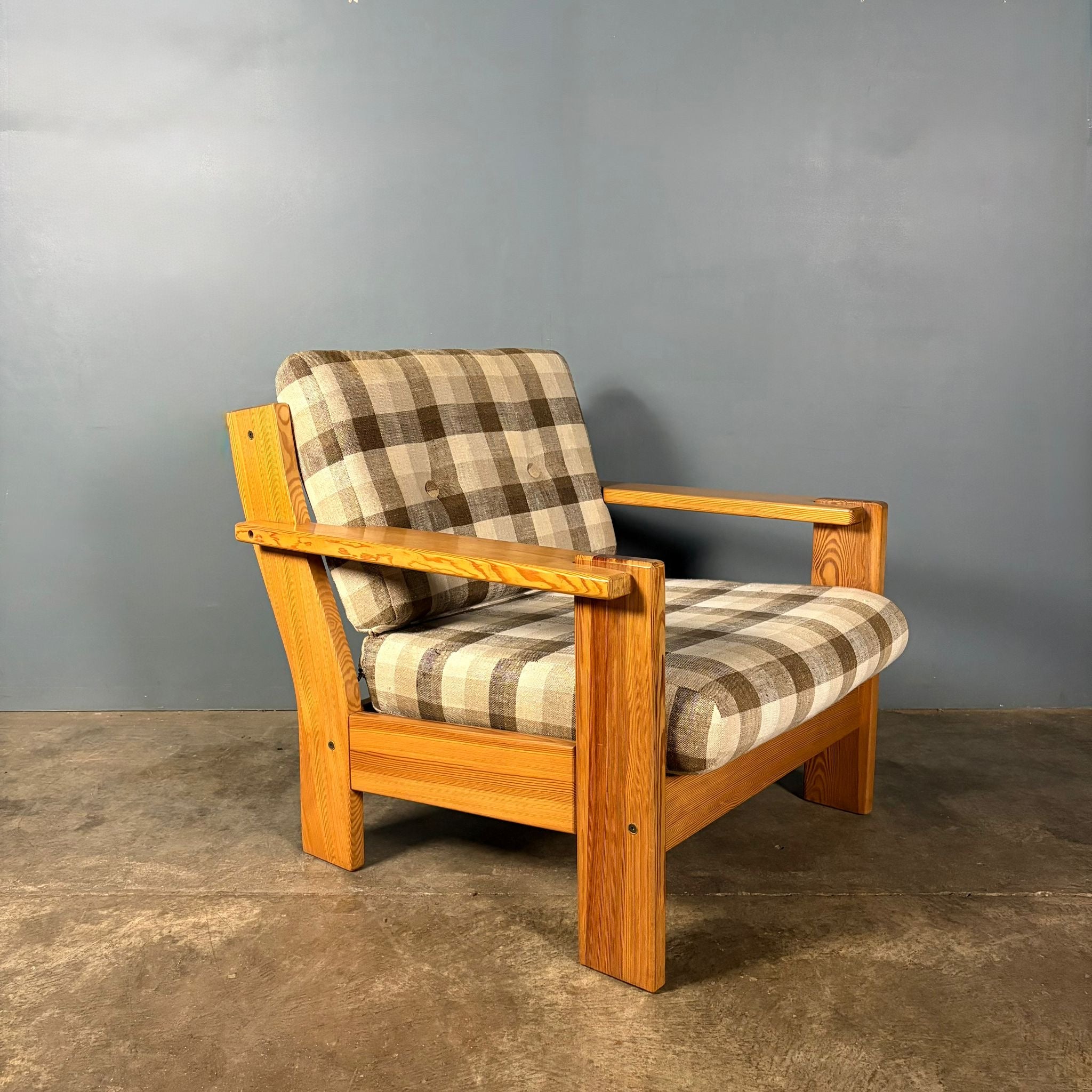 Pine Armchair Mid Century Vintage Retro MCM