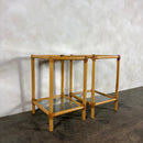 Pair Of Bamboo Bedside/Side Tables Mid Century Vintage Retro MCM