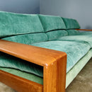 Niels Eilersen Three Seater Green Velvet Danish Sofa Mid Century Vintage Retro MCM