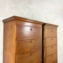 Pair Of Antique Edwardian Tall Cabinets/Bookcases/Haberdashery Storage Drawers