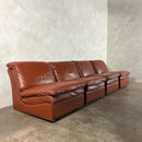 UBU Four Seater Brown Tan Modular Sofa/Chairs Lounge Suite Mid Century Vintage Retro MCM