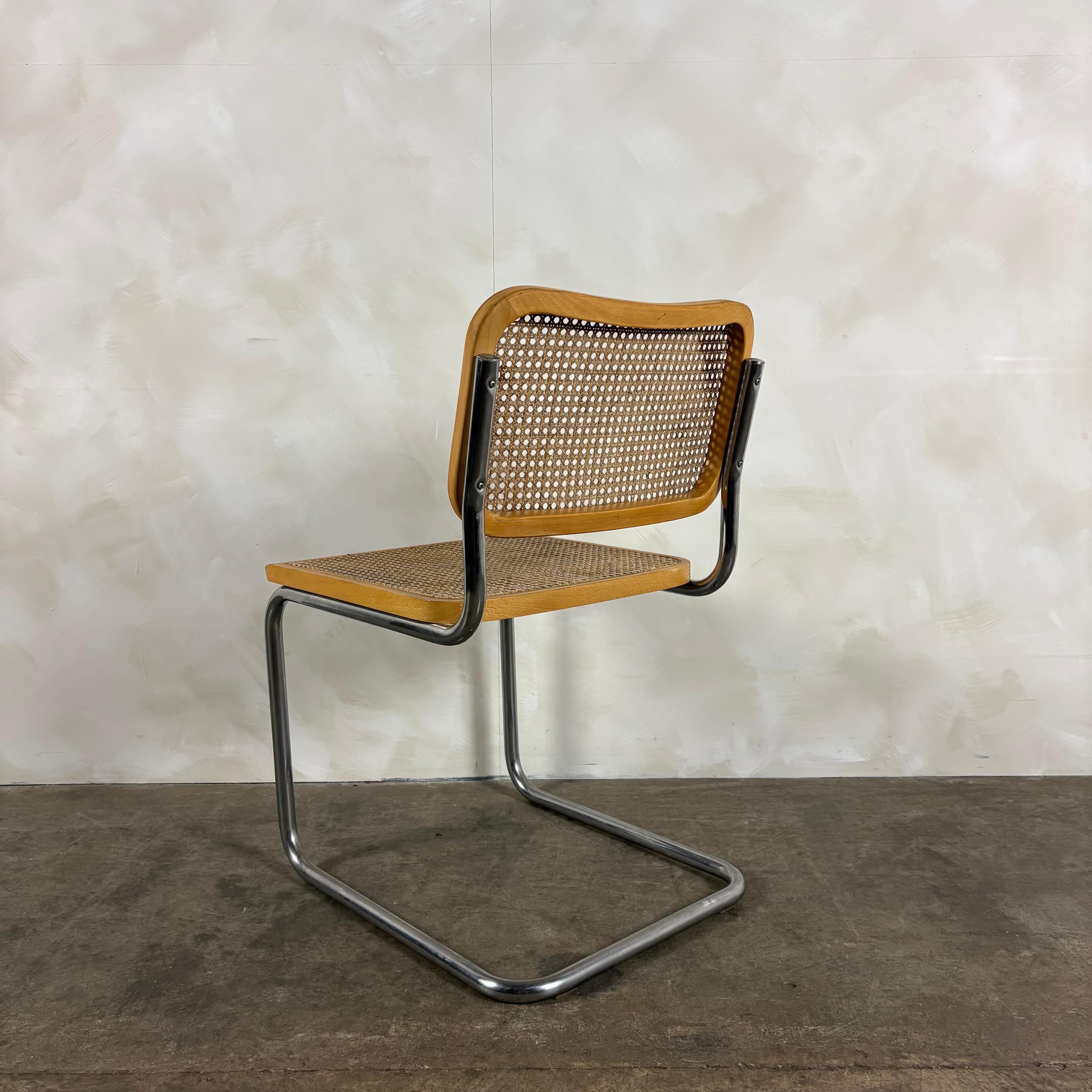 Four Marcel Breuer Cesca Brass Dining Chairs Mid Century Vintage Retro MCM