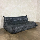 Togo Sofa Set Michel Ducaroy Ligne Roset Grey Leather Mid Century Vintage Retro MCM