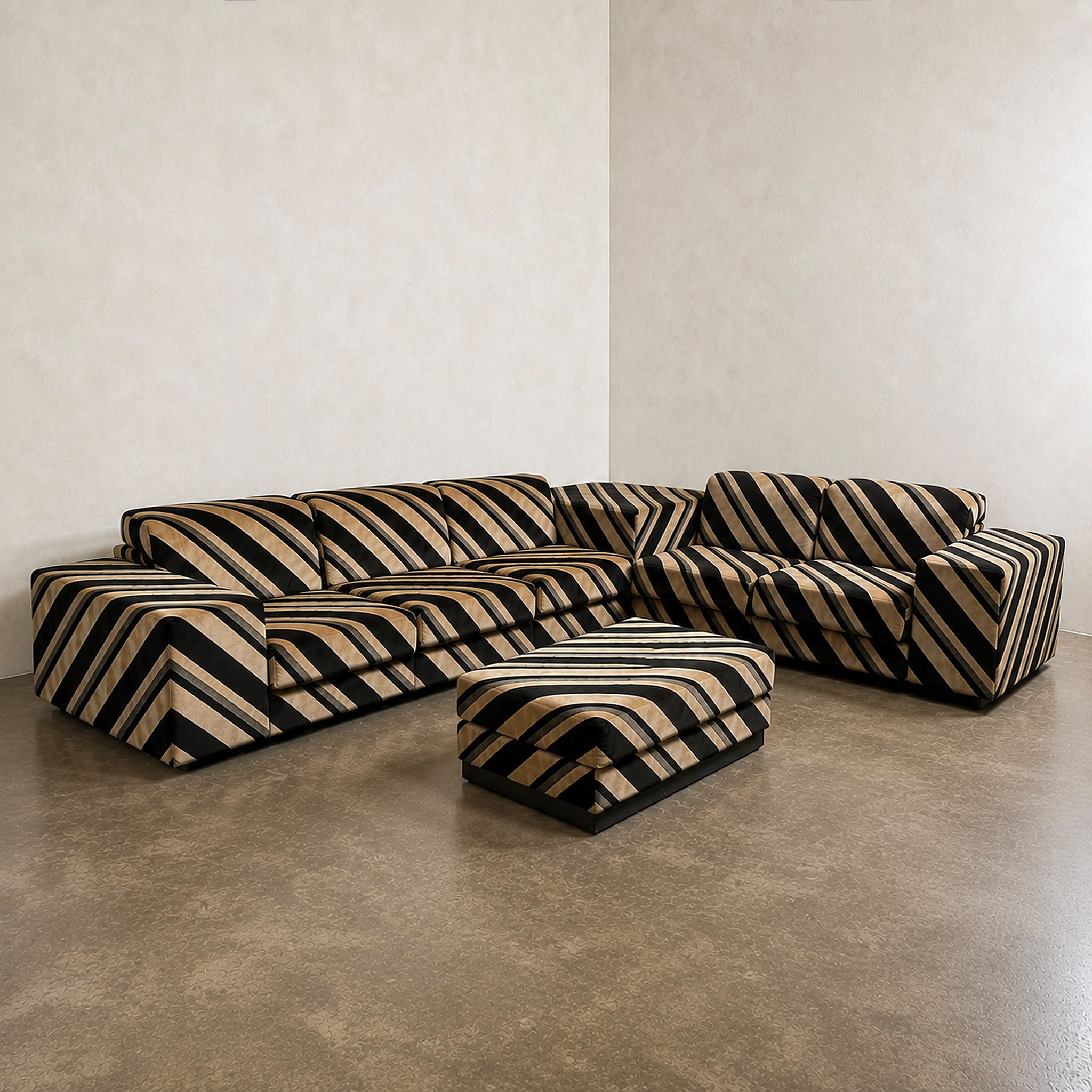 SOLD Howard Keith Barbican Modular Corner Sofa & Footstool Mid Century Vintage Retro MCM