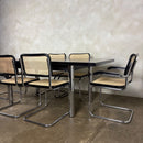 Six Black Marcel Breuer Cesca Bauhaus Dining Chairs With Matching Extending Dining Table Mid Century Vintage Retro MCM