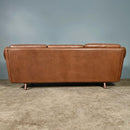 Matador Brown Leather Three Seater Sofa By Aage Christiansen For Erhardsen & Andersen & Eran Mobler Mid Century Vintage Retro MCM