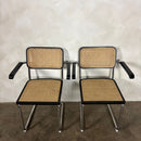 Four Black Cane Rattan Marcel Breuer Cesca Dining Chairs Mid Century Vintage Retro MCM