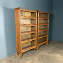 SOLD English Oak Glass Fronted Tall Cabinet/Bookcase Globe Wernicke Style Mid Century Vintage Retro MCM