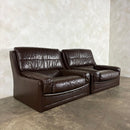 Mid Century Large Brown Leather Armchair Gimson & Slater Vintage Retro MCM