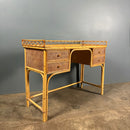 Mid Century Angraves Of Leicester Dressing Table/Desk & Stool Bamboo Cane & Rattan Vintage Retro MCM