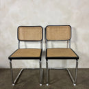 Four Black Cane Rattan Marcel Breuer Cesca Dining Chairs Mid Century Vintage Retro MCM