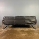 SOLD Mid Century Rodney Kinsman OMK Three Seater Sofa Black Leather Vintage Retro MCM