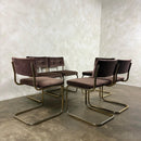Six Marcel Breuer Cesca Brass Dining Chairs Mid Century Vintage Retro MCM