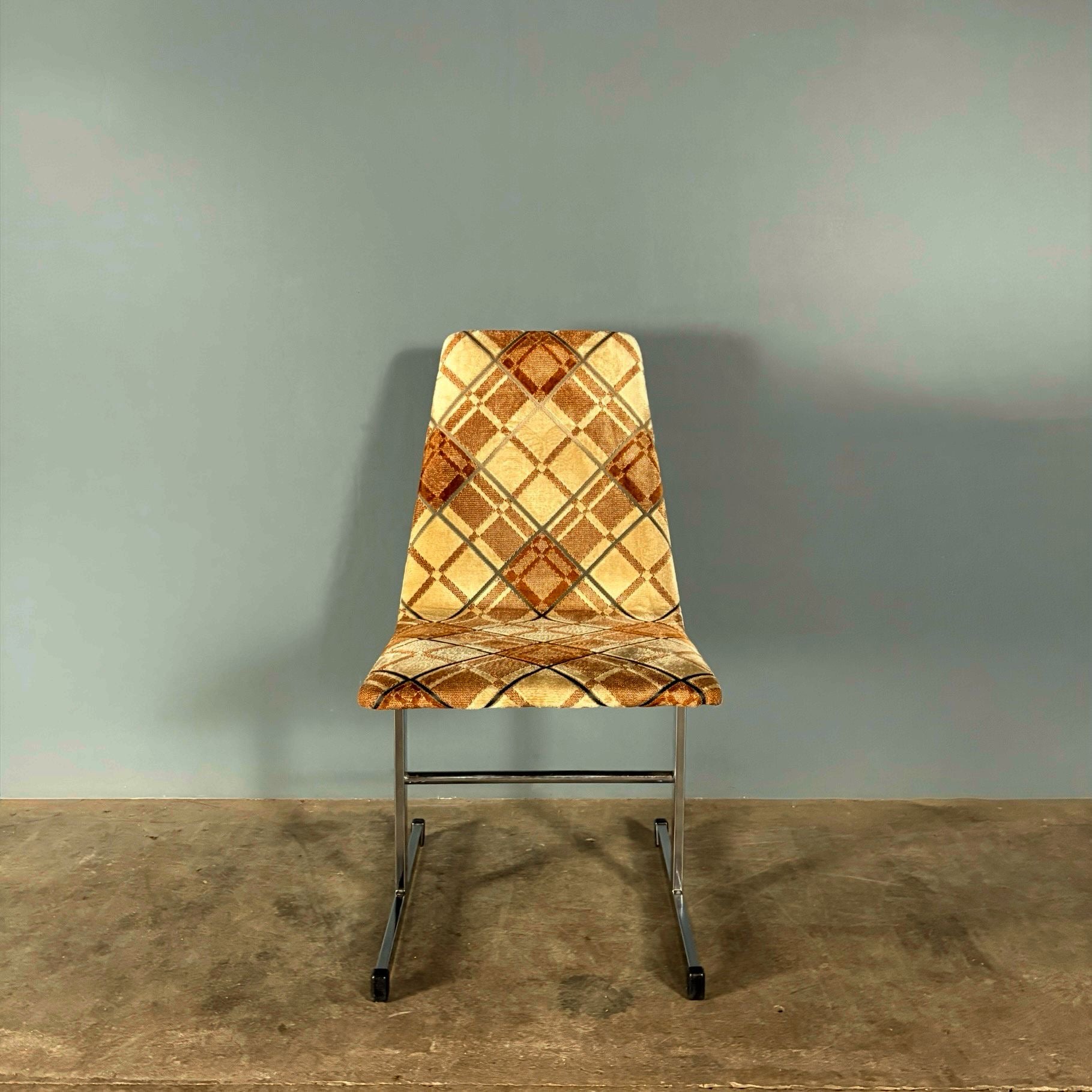 6 x Mid Century Pieff Lisse Chrome Geometric Dining Chairs Vintage Retro MCM