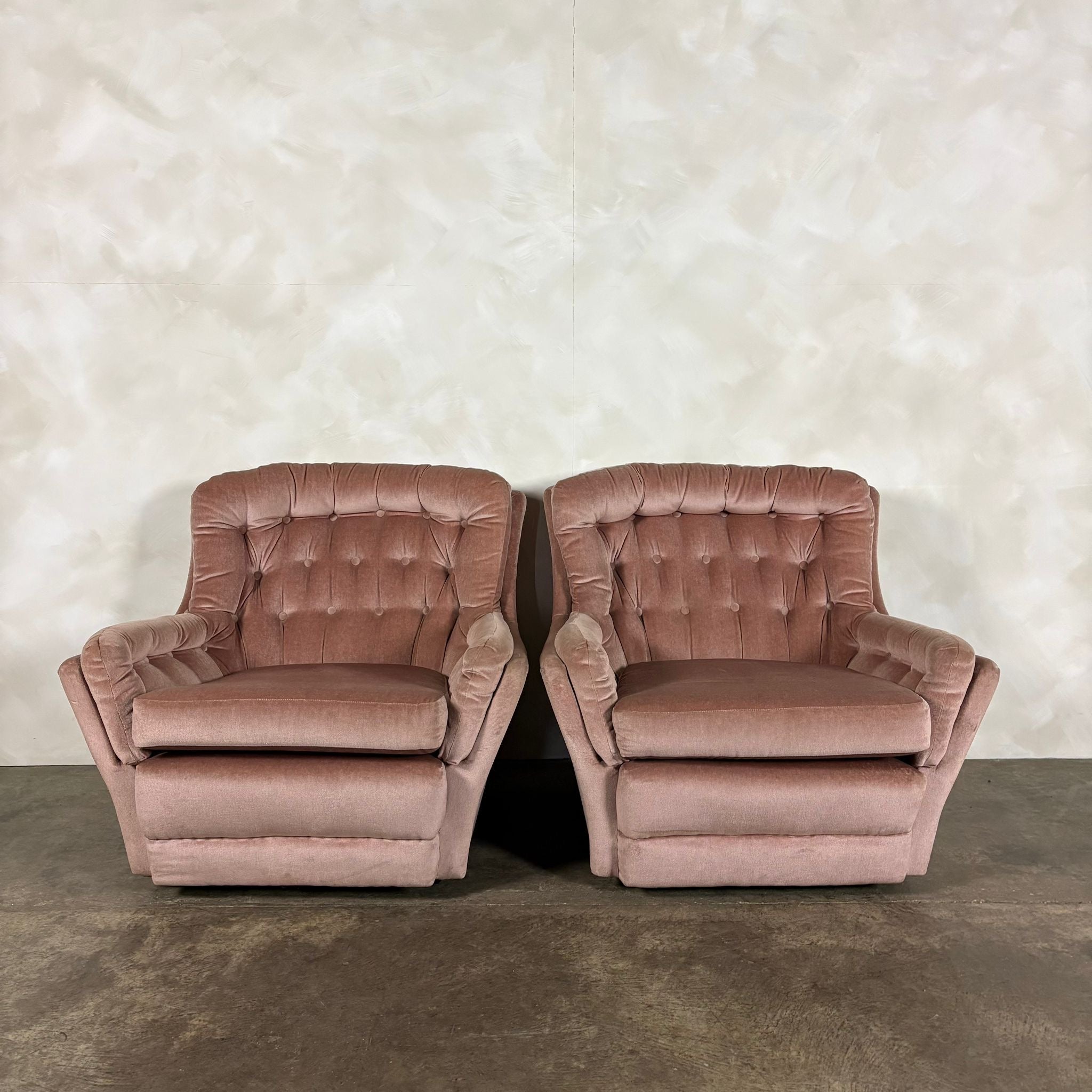 Mid Century Armchair Blush Pink Vintage Retro MCM