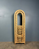 Bamboo Rattan Folding Screen Room Divider Paravent Mid Century Vintage Retro MCM