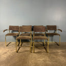 Six Marcel Breuer Cesca Brass Dining Chairs Mid Century Vintage Retro MCM