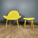 SOLD Lloyd Loom Manta Stingray Armchair & Footstool Mid Century Vintage Retro MCM