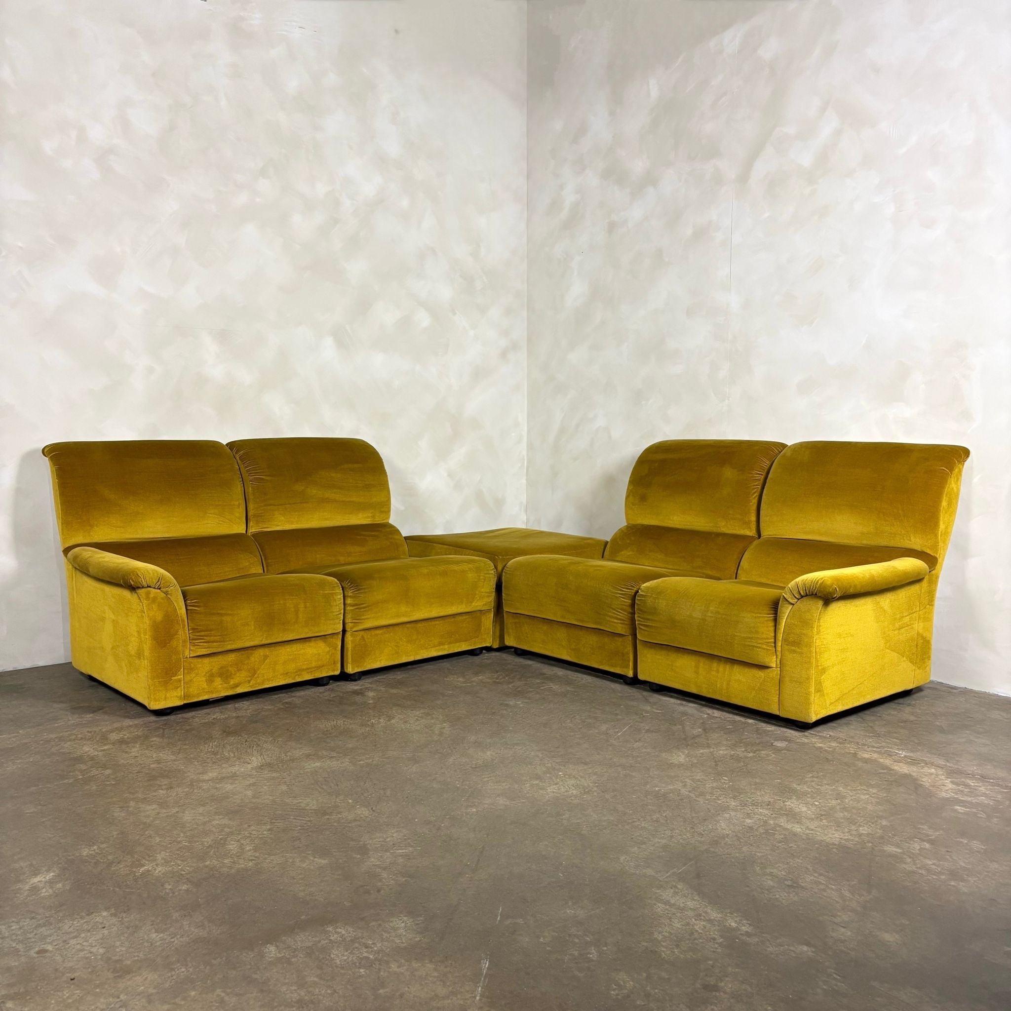 SOLD Mid Century G Plan Osprey Modular Sofa Lounge Suite Yellow Velvet Vintage Retro MCM
