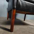 SOLD Black Leather Armchair Hans Olsen CS Møbler Model 500 Mid Century Vintage Retro MCM