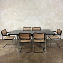 Six Black Marcel Breuer Cesca Bauhaus Dining Chairs With Matching Extending Dining Table Mid Century Vintage Retro MCM