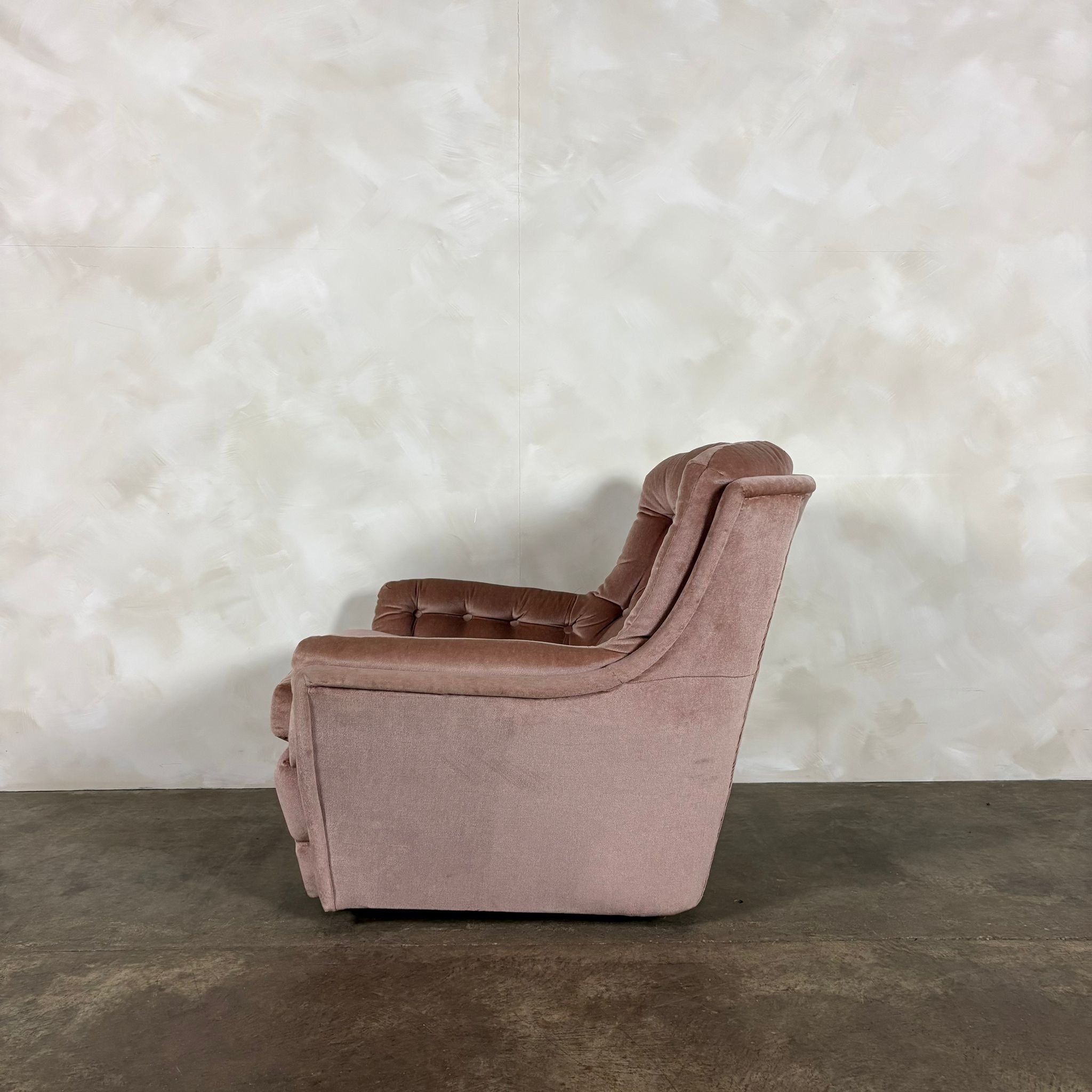 Mid Century Armchair Blush Pink Vintage Retro MCM