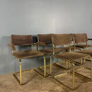 Six Marcel Breuer Cesca Brass Dining Chairs Mid Century Vintage Retro MCM